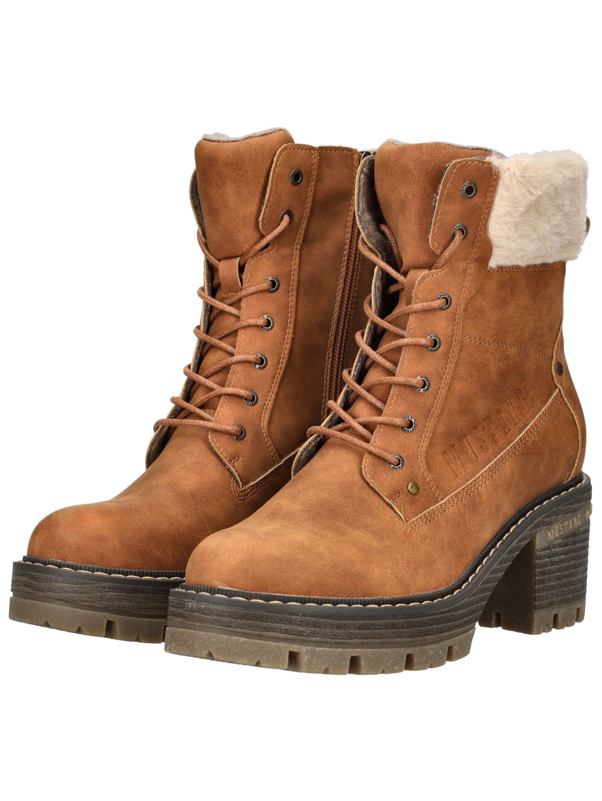 MUSTANG Lace-up bootie in Brown