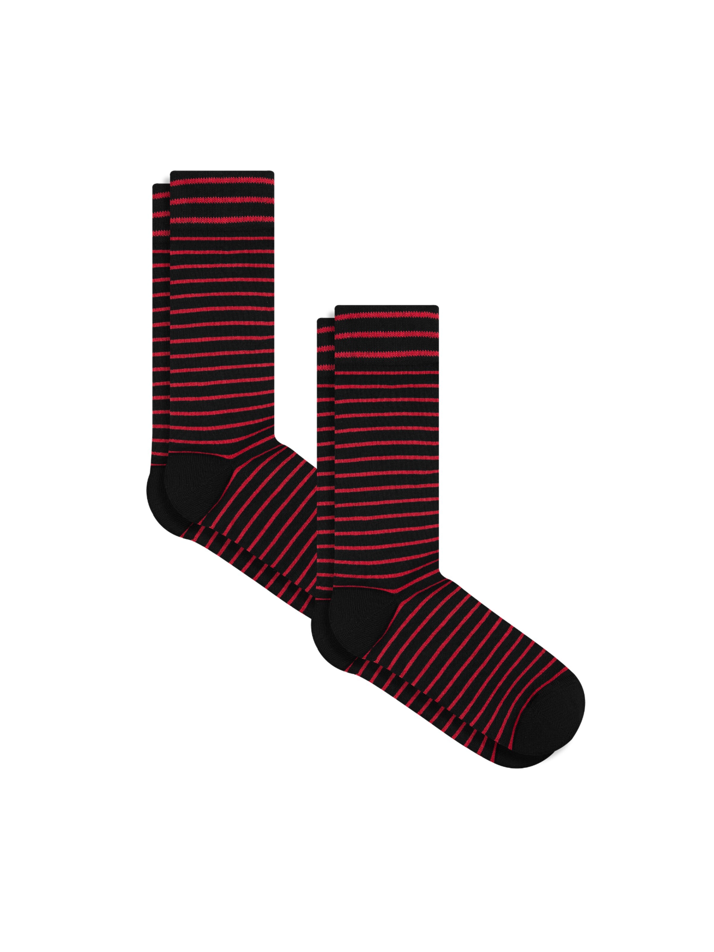 Albero Natur Socks 'Bio-Baumwoll-Socken mit längerem Bündchen - 2er Pack' in Black: front