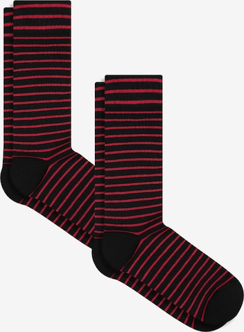 Albero Natur Socks 'Bio-Baumwoll-Socken mit längerem Bündchen - 2er Pack' in Black: front