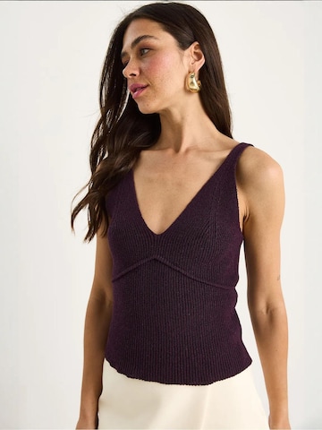 Bianco Lucci Gebreide top in Lila