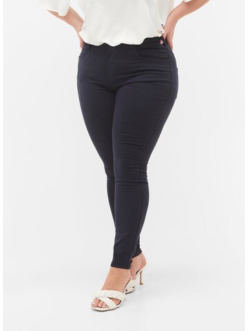 Zizzi Skinny Jeans 'Amy' in Blauw: voorkant