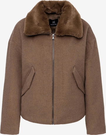 MANISA Between-season jacket 'Wolljacke' in Brown: front