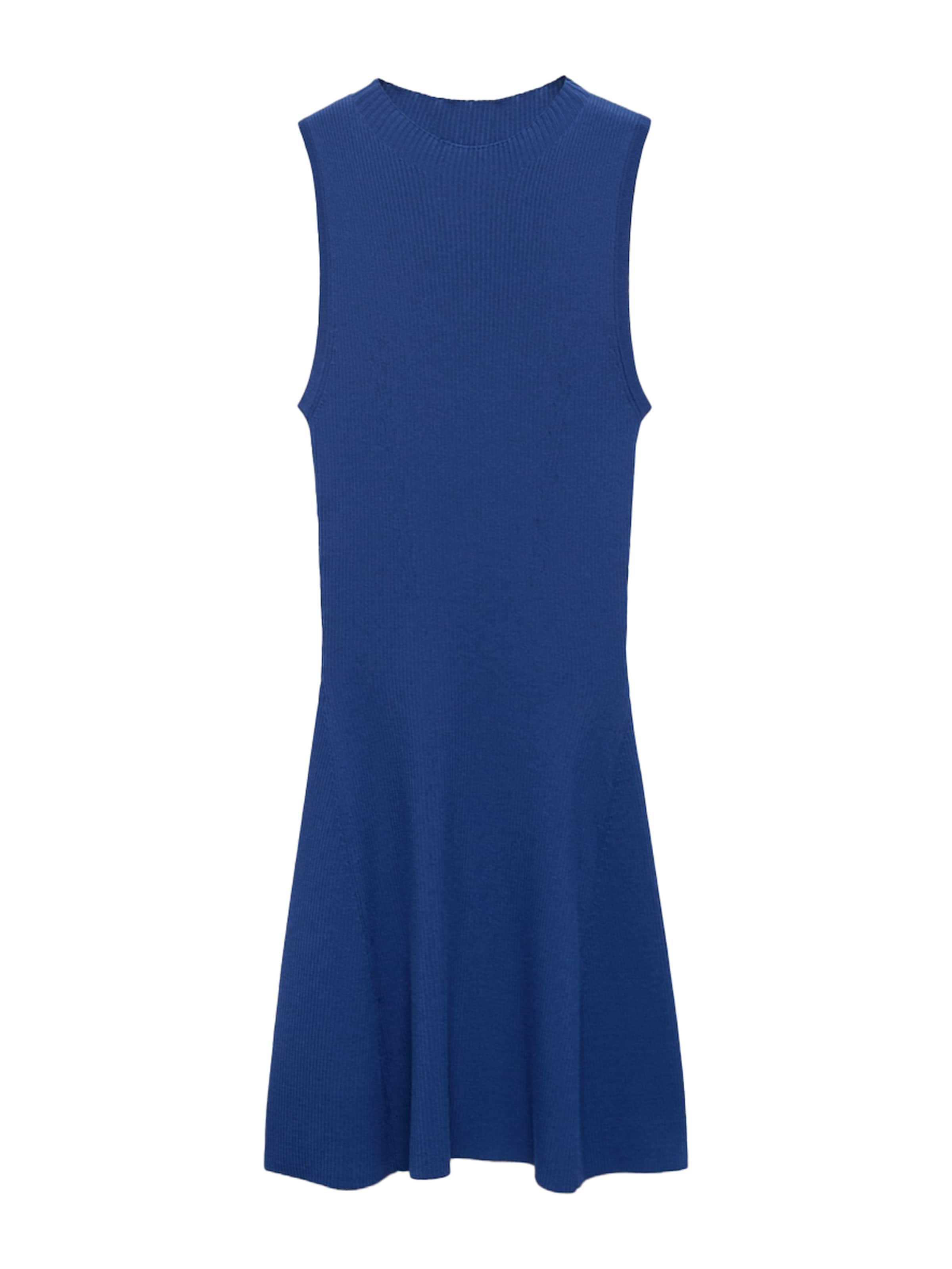 MANGO Úpletové šaty 'ALBERT' – modrá: přední strana