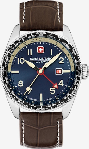 SWISS MILITARY HANOWA Analoog horloge 'HAWK EYE' in Bruin: voorkant