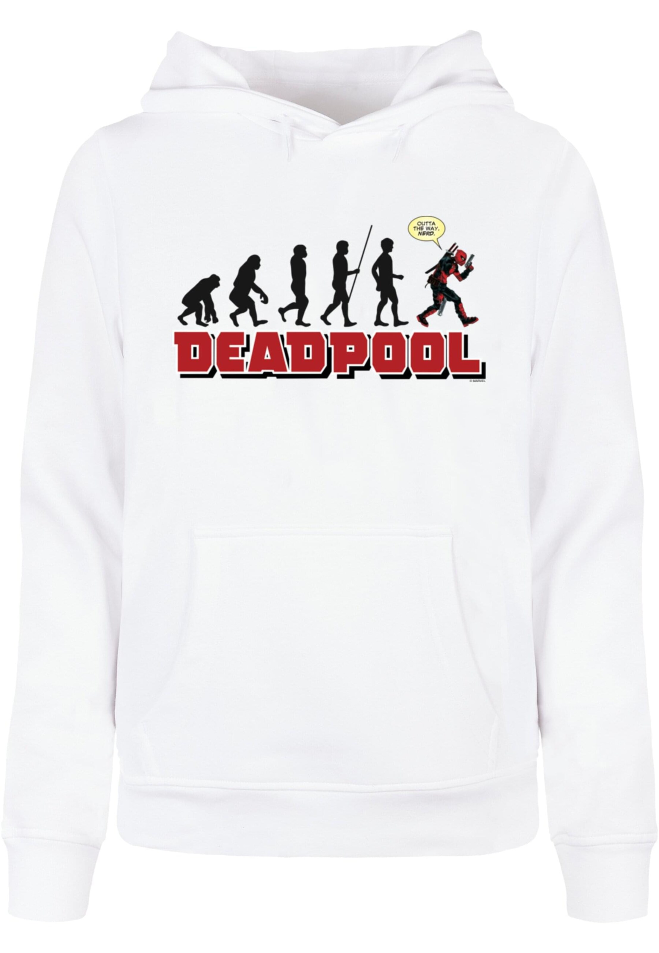ABSOLUTE CULT Sweatshirt 'Deadpool - Evolution' in Weiß: Vorderseite