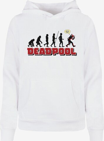 ABSOLUTE CULT Sweatshirt 'Deadpool - Evolution' in White: front