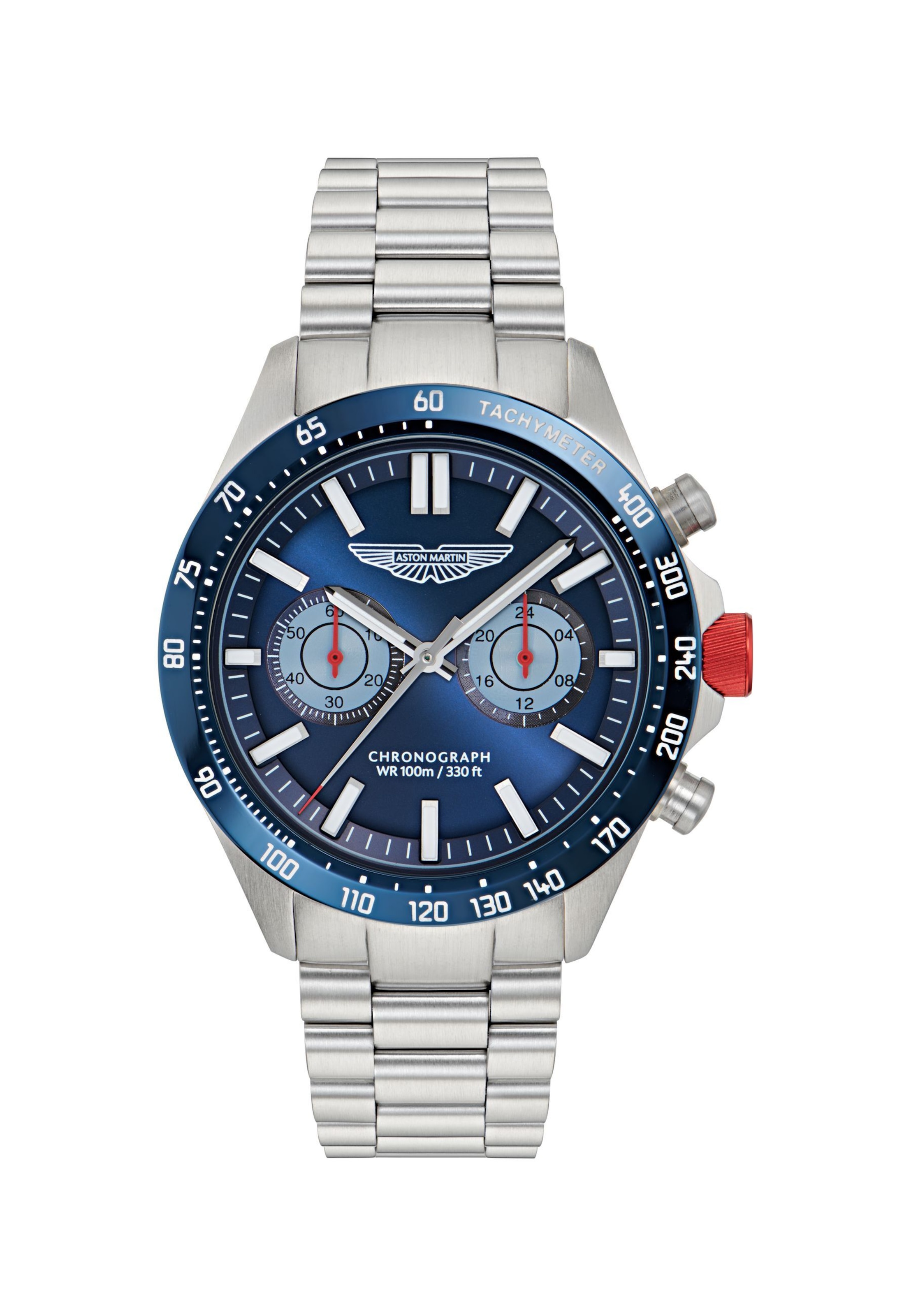 Aston Martin Analoguhr 'SPT' in Silber: Vorderseite