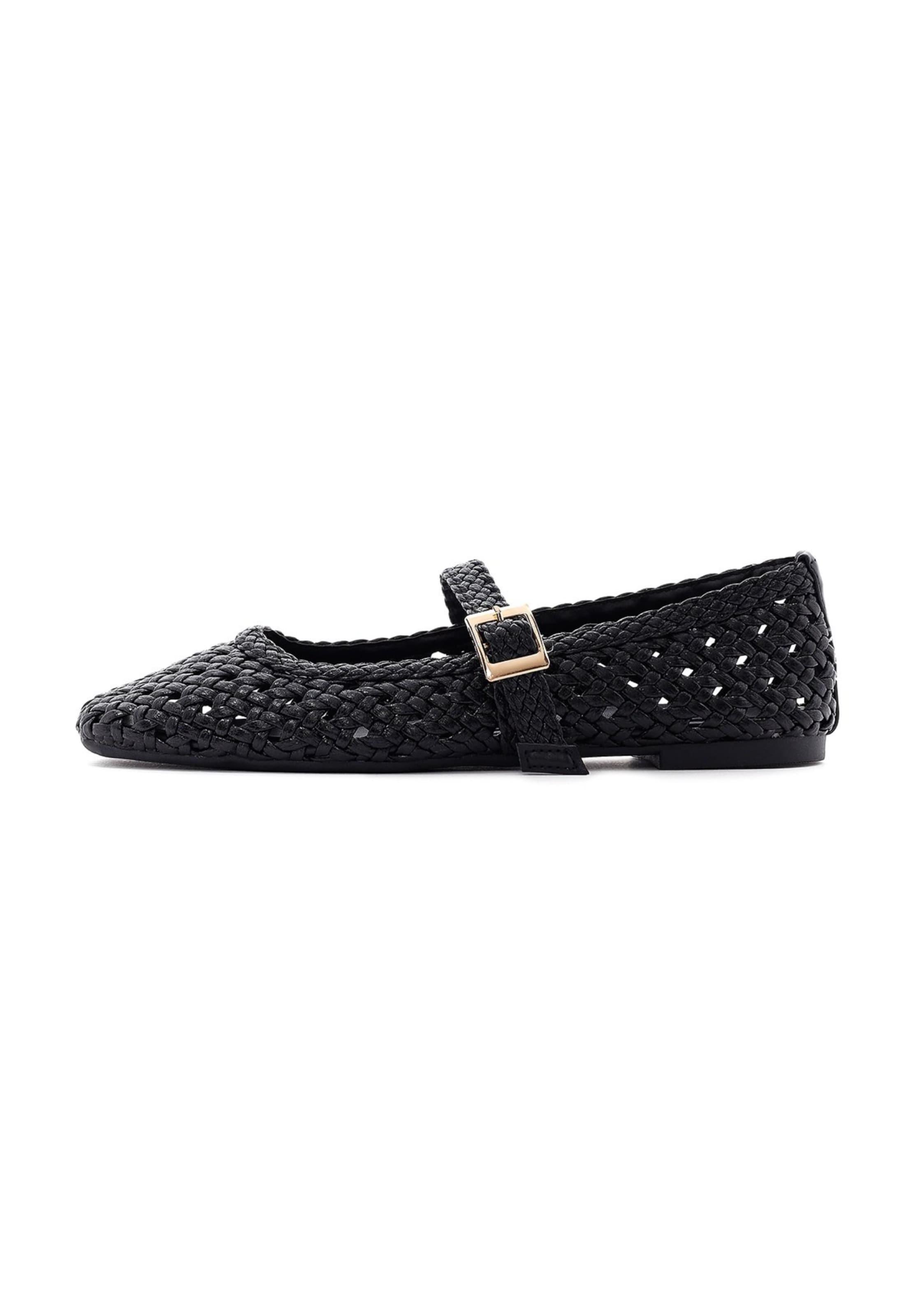 Derimod Ballet Flats with Strap in Black: front