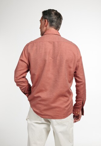 ETERNA Comfort fit Button Up Shirt in Orange