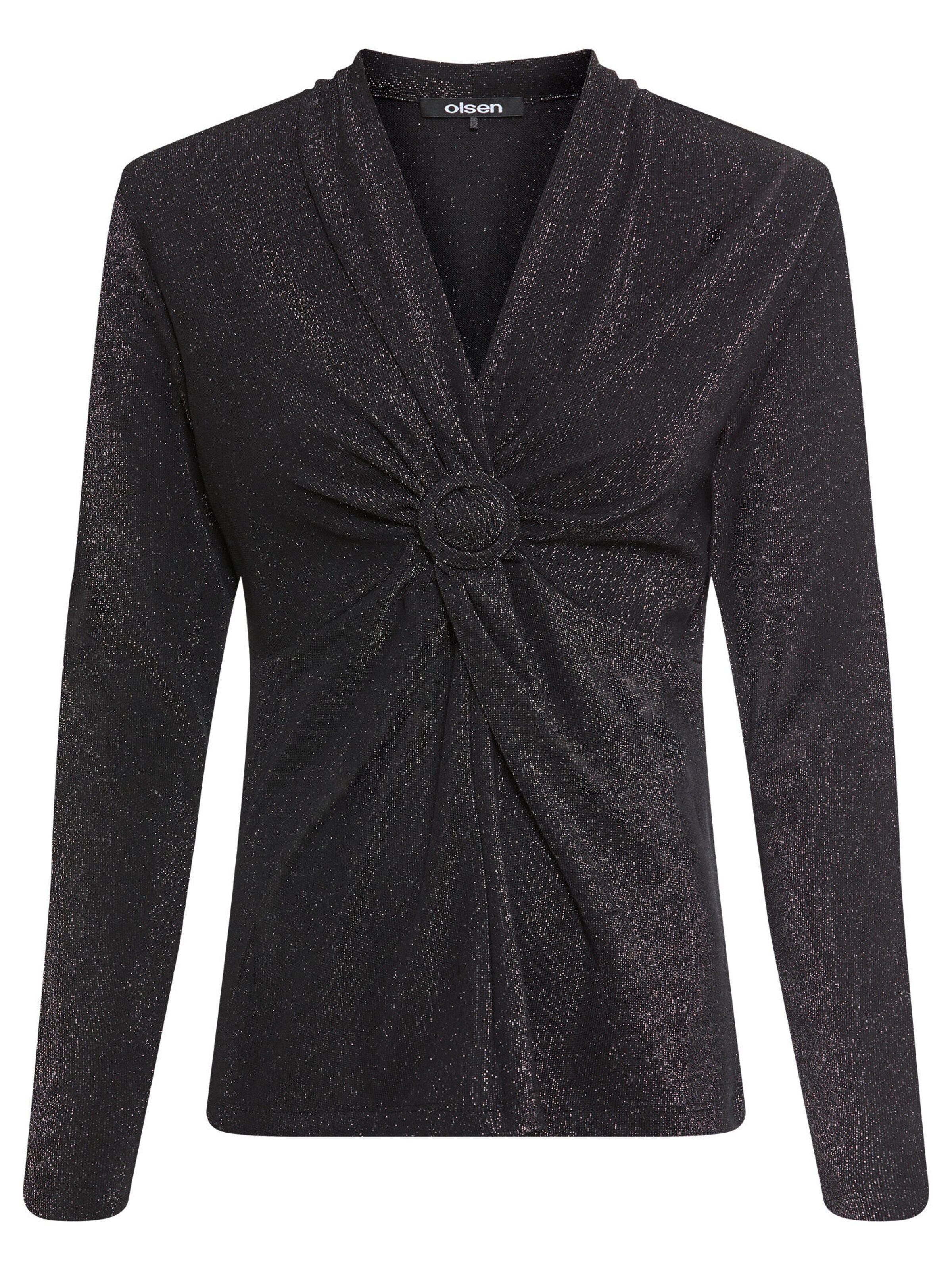 Olsen Shirt in Zwart: voorkant