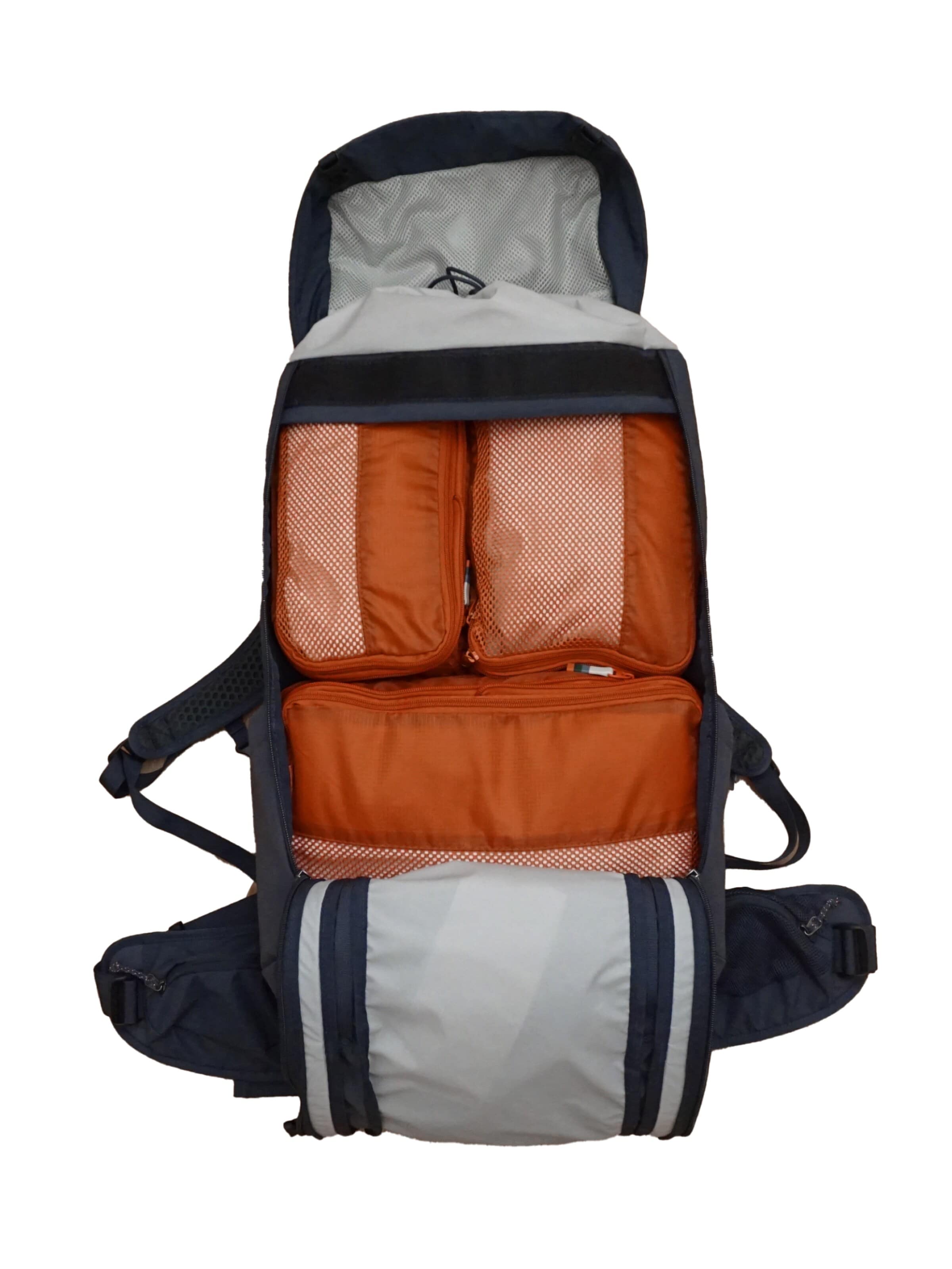 TRAVEL DUDE - Bolsa de viaje 'Packing Cubes Set 4 Teilig mit Kompression, Packwürfel, Packtaschen Set für Rucksack & Koffer' en naranja