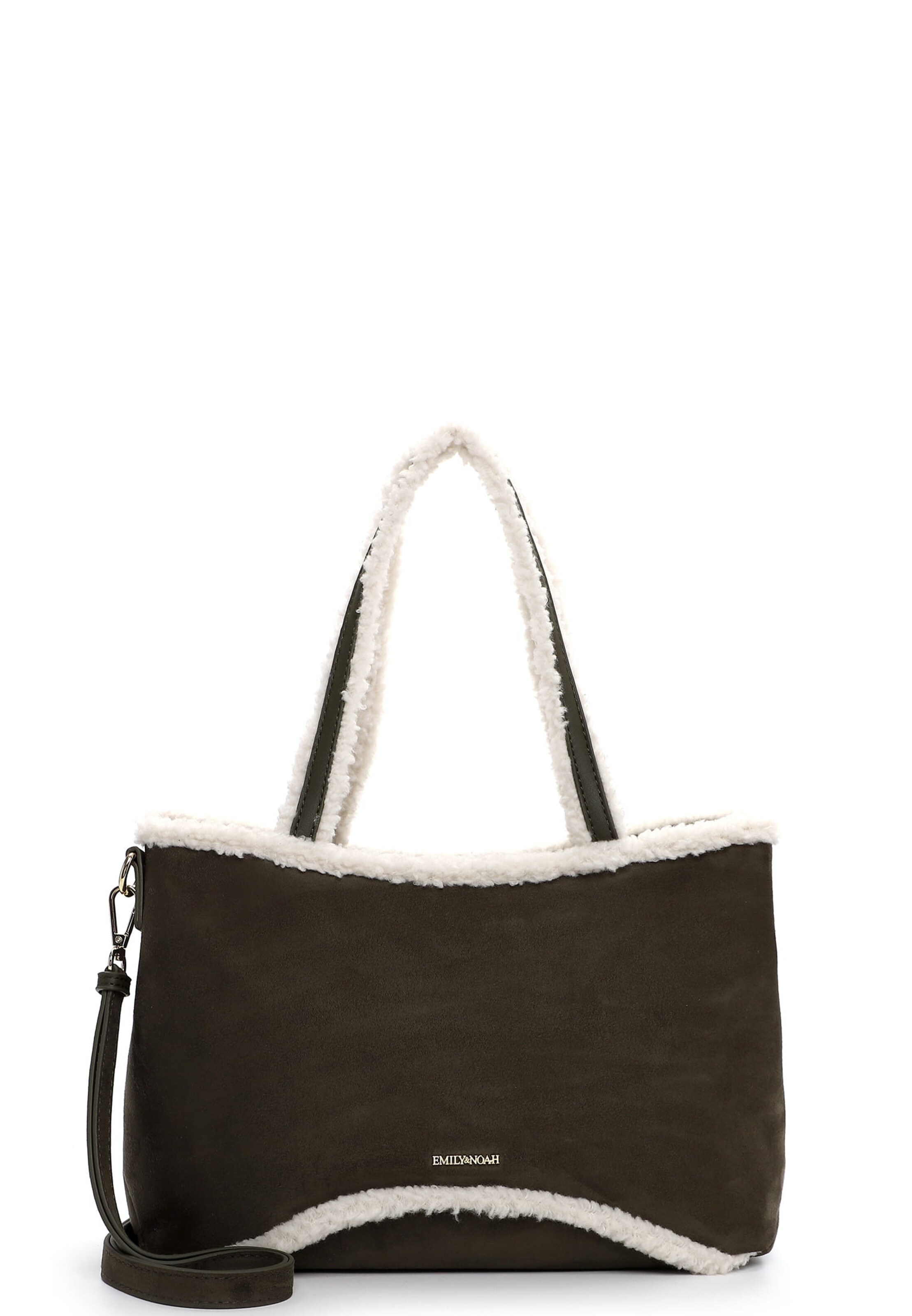 Emily & Noah Shopper 'Heiderose' in de kleur Groen / Wit, Productweergave