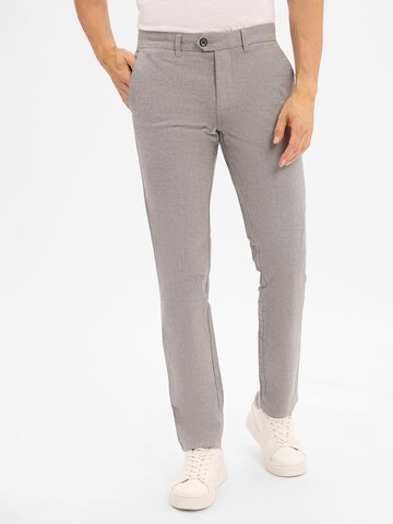 Finshley & Harding Slimfit Hose 'Dylan' in Grau: Vorderseite