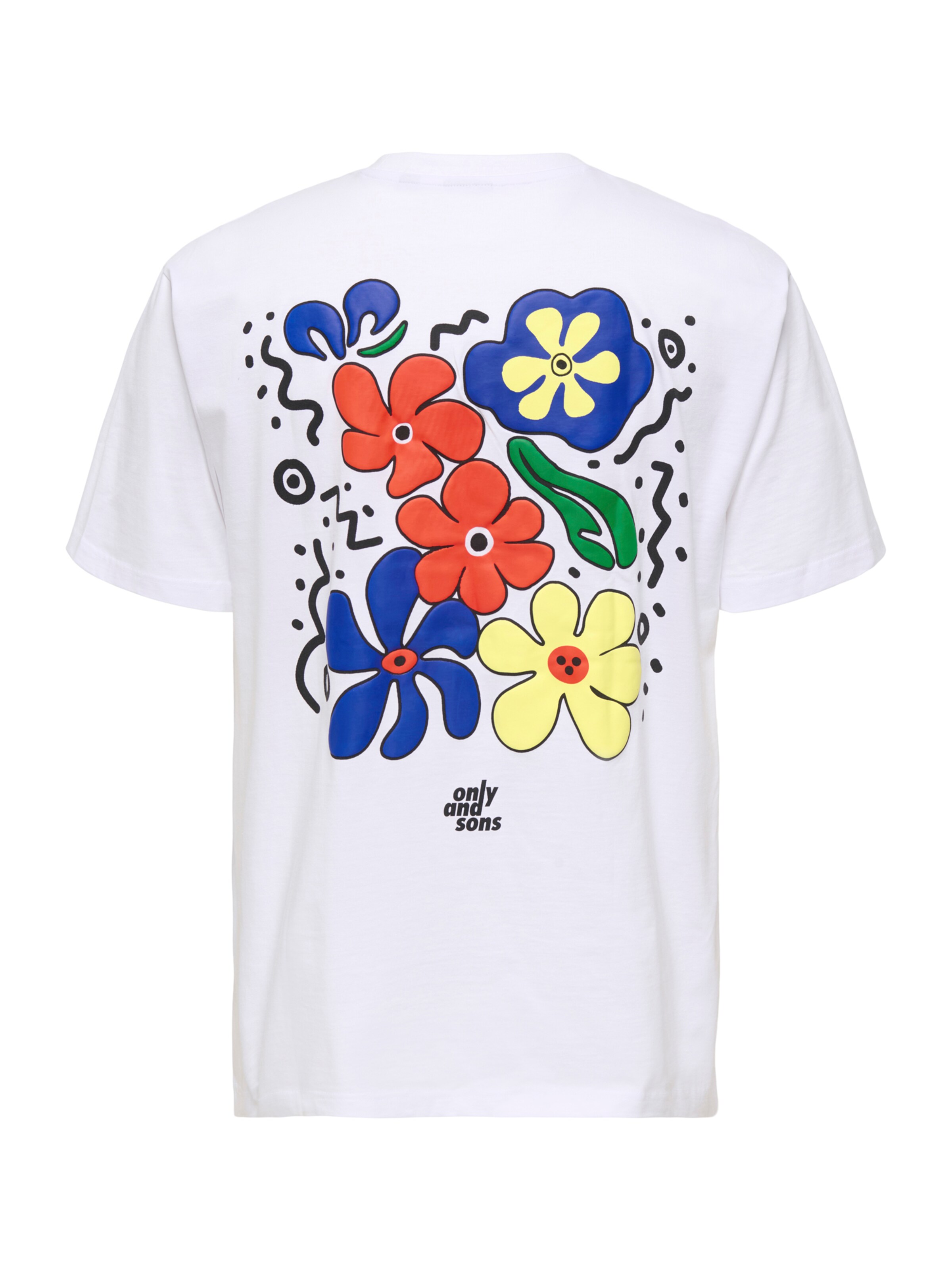 Tricou 'ONSFLEURI' de la Only & Sons pe alb
