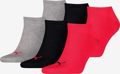 PUMA Chaussettes en gris chiné / rouge / noir, Vue avec produit