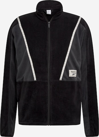 Reebok Sportsweatjacke in Schwarz: predná strana