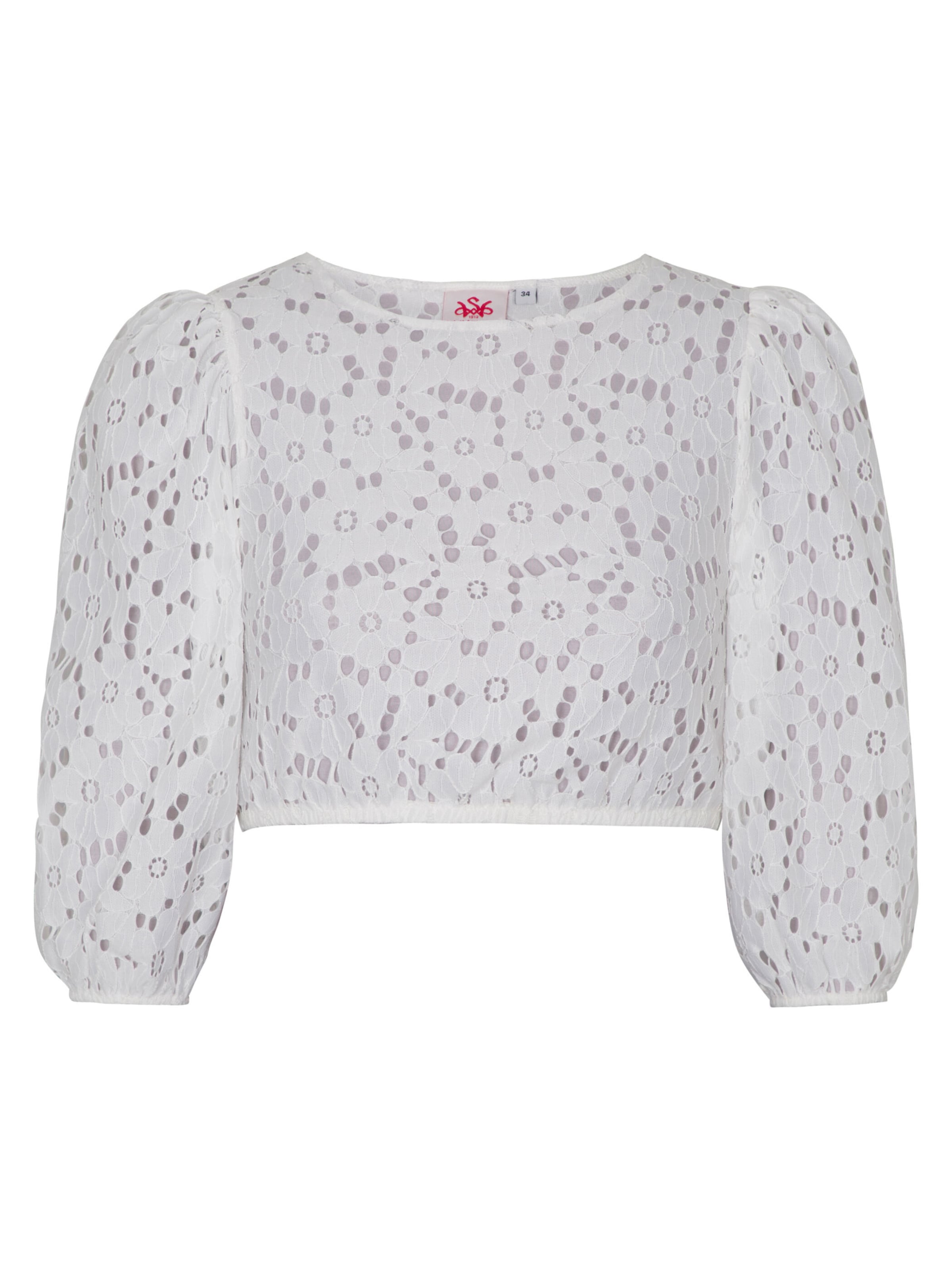 SPIETH & WENSKY Trachtenbluse 'Geraldine' in Weiß: Vorderseite