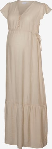 Robe-chemise 'MLFlorence' MAMALICIOUS en beige : devant