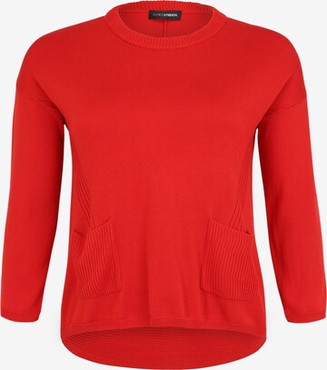 Doris Streich Strickpullover mit applizierten Taschen in Rot: predná strana