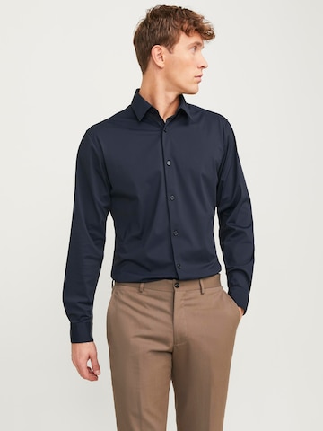 JACK & JONES Slim fit Button Up Shirt 'Active' in Black: front