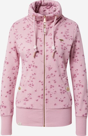 Ragwear Zip-Up Hoodie 'RYLIE' in Pink: front