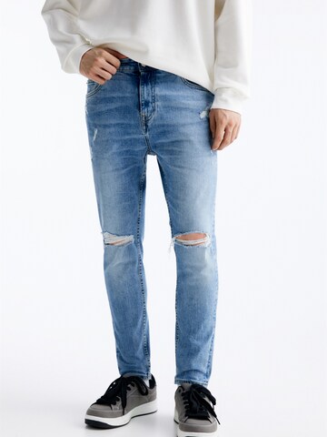 Pull&Bear Regular Jeans in Blauw: voorkant