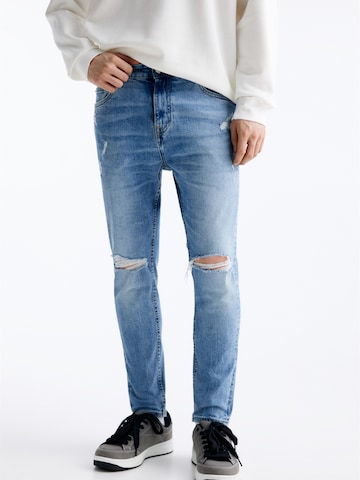 Pull&Bear Regular Jeans in Blauw: voorkant