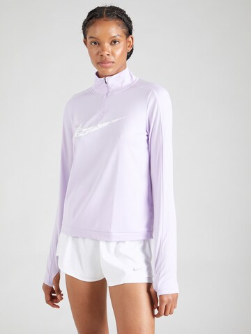 NIKE Performance Shirt 'SWOOSH' in Purple: front