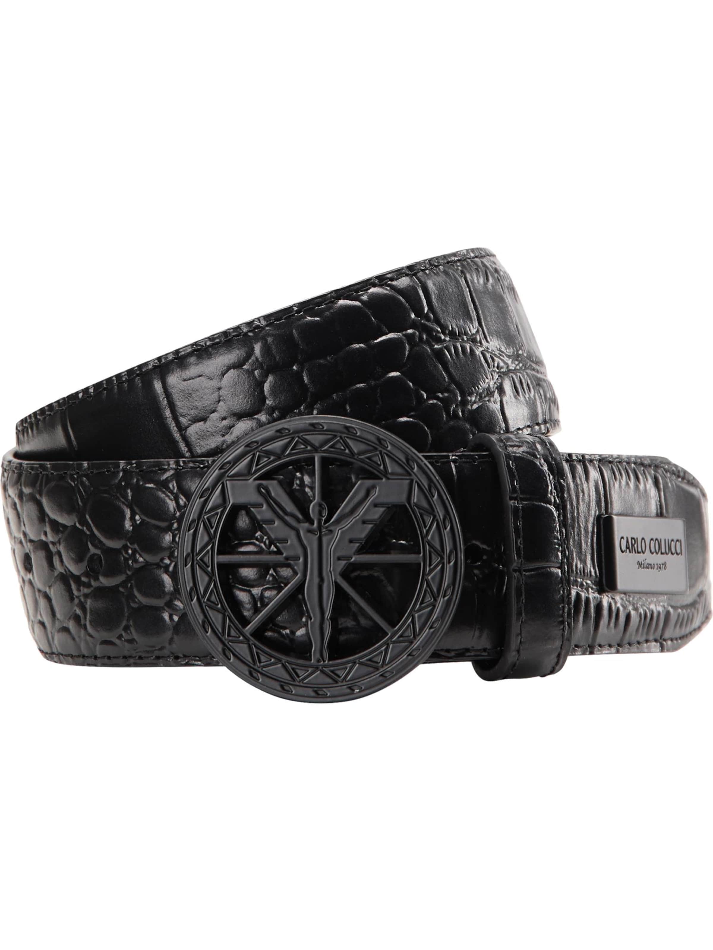 Carlo Colucci Gürtel 'Cogno' in Schwarz: Vorderseite