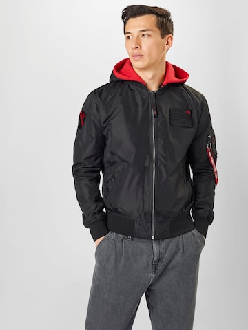 ALPHA INDUSTRIES Regularny krój Kurtka przejściowa w kolorze czarny: przód