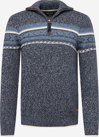 INDICODE JEANS Sweater 'Noss' in Blue: front