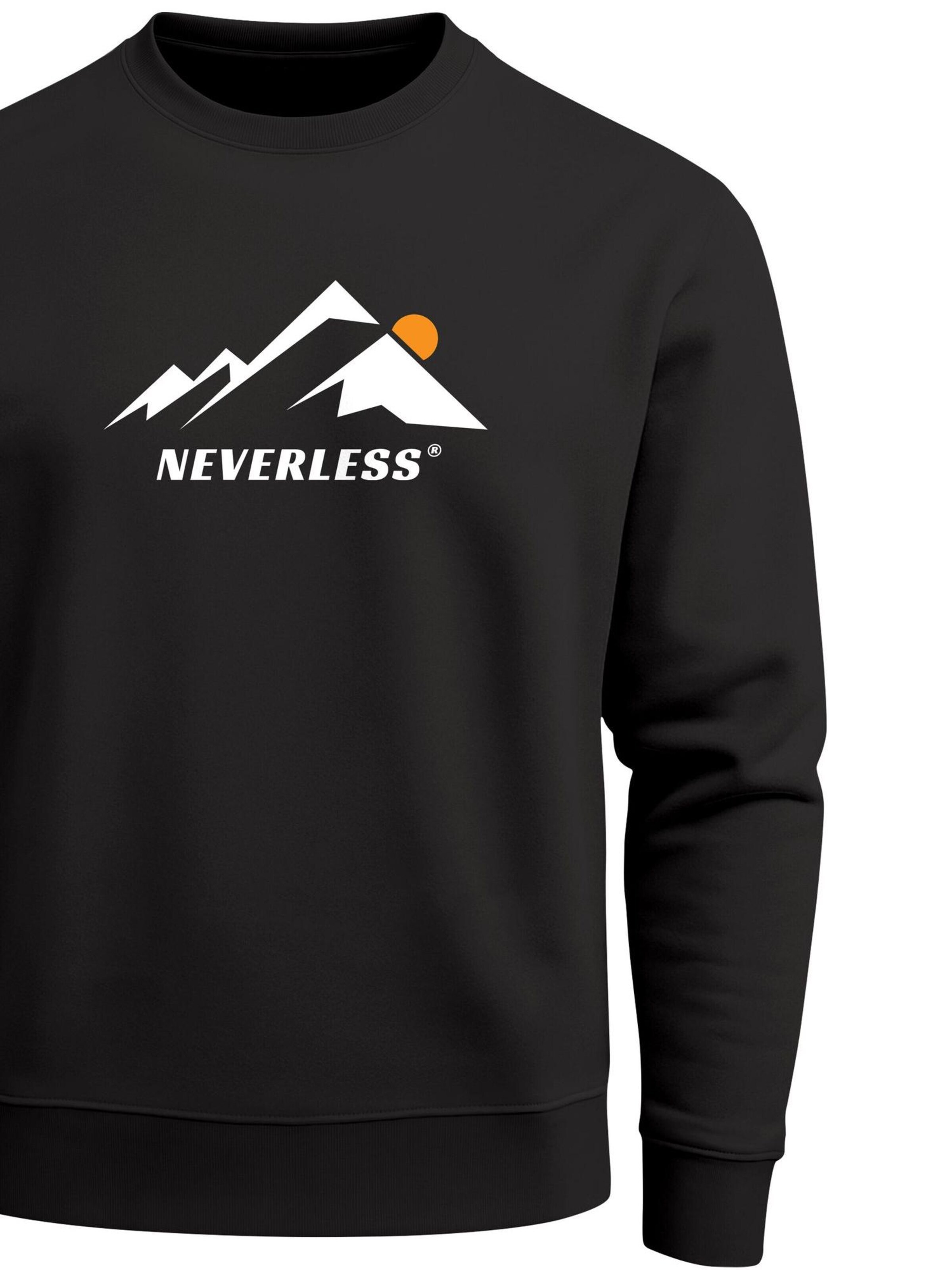 Neverless Sweatshirt 'Minimalistic Mountain'‌‌‌‌‌‌‌‌ in Schwarz