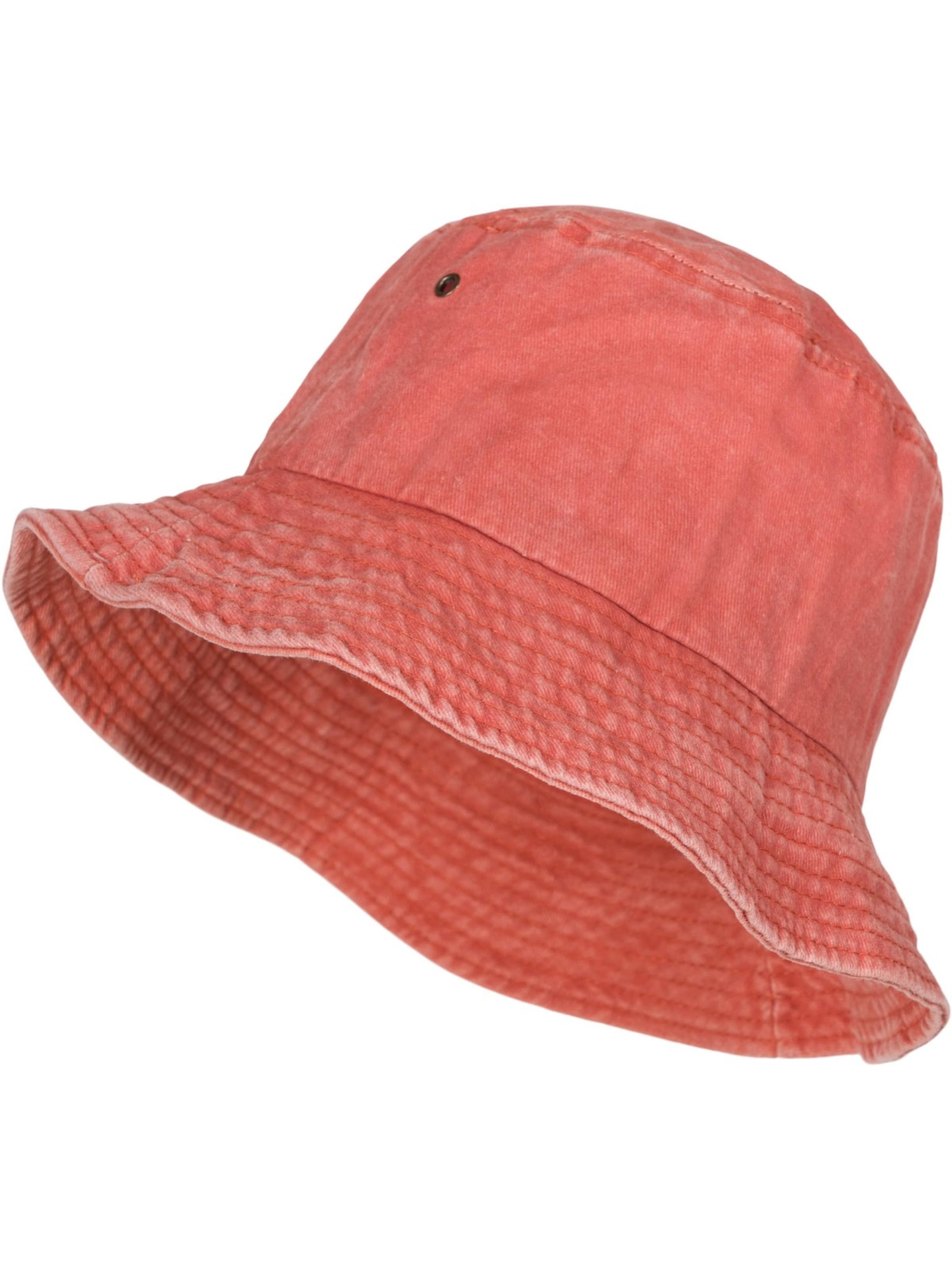 styleBREAKER Hat 'Fischerhut in Washed Optik' in Red: front