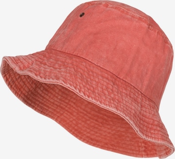 styleBREAKER Hut 'Fischerhut in Washed Optik' in Rot: Vorderseite