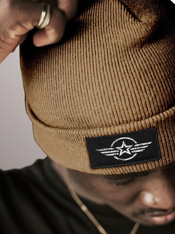 Neverless Beanie 'Airforce Wings' in Brown