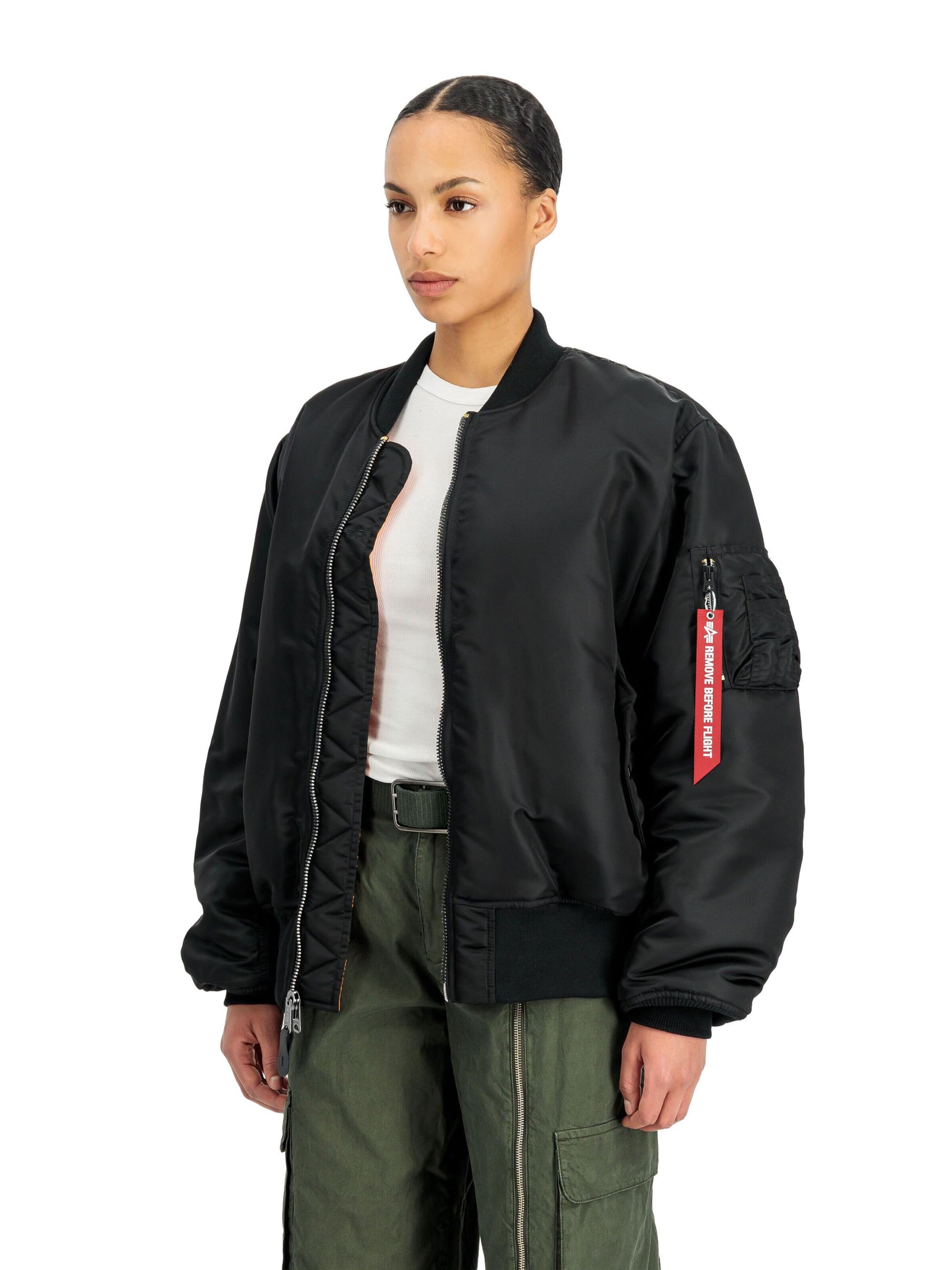 ALPHA INDUSTRIES Prechodná bunda 'MA-1 Heritage' - Čierna: predná strana