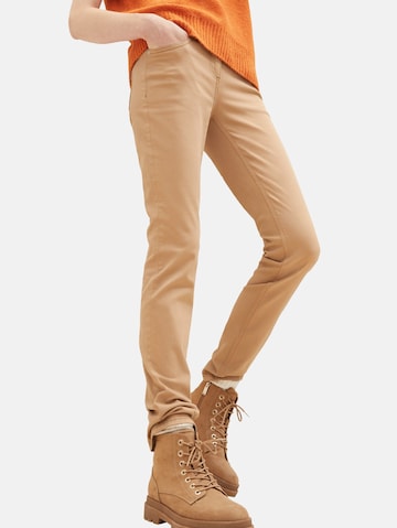 TOM TAILOR Skinny Broek 'Alexa' in Bruin