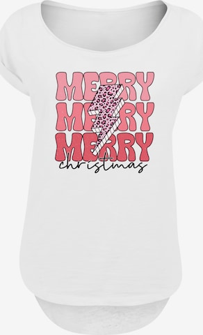T-shirt 'Merry Christmas' F4NT4STIC en blanc : devant