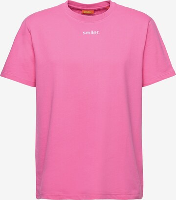 T-Shirt smiler. en rose : devant