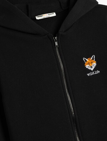 Koton Zip-Up Hoodie in Black