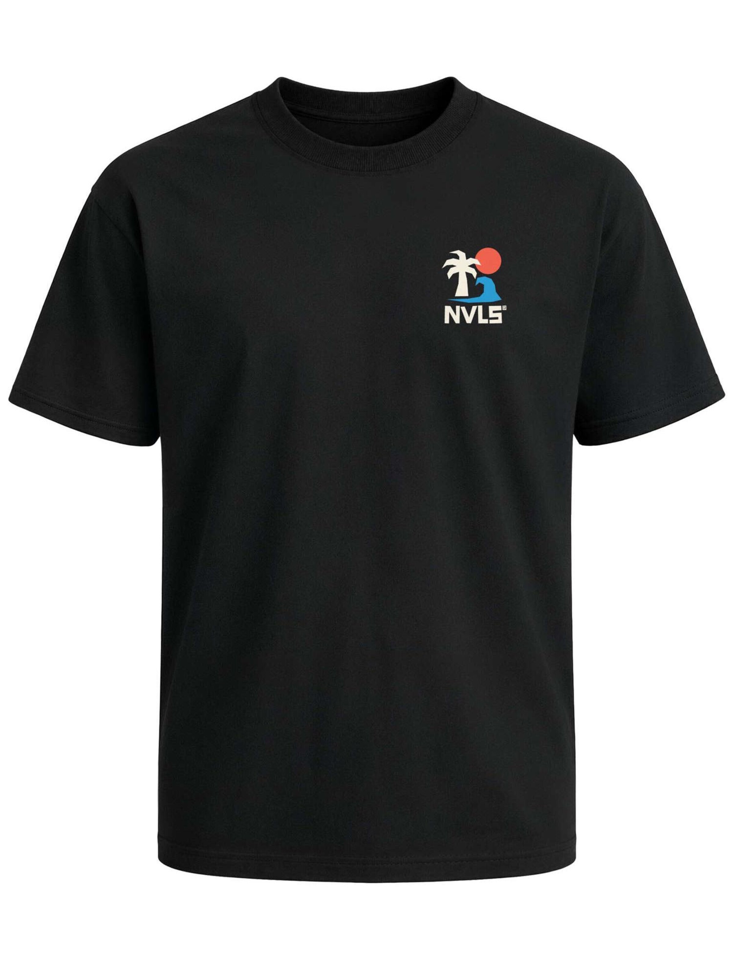 Neverless Shirt 'Beach Palm' in Black: front