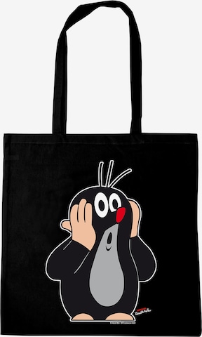 LOGOSHIRT Shopper 'Der kleine Maulwurf - Oh!' in Schwarz: Vorderseite