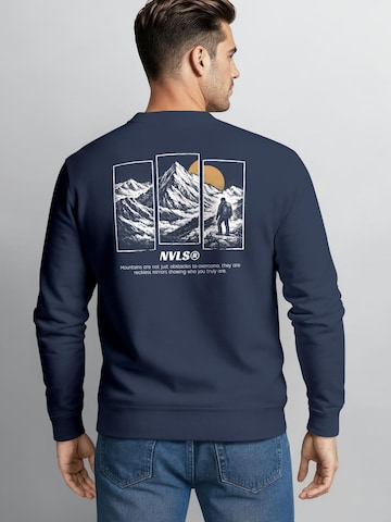Neverless Sweatshirt 'Mountain Wanderer' in Blue