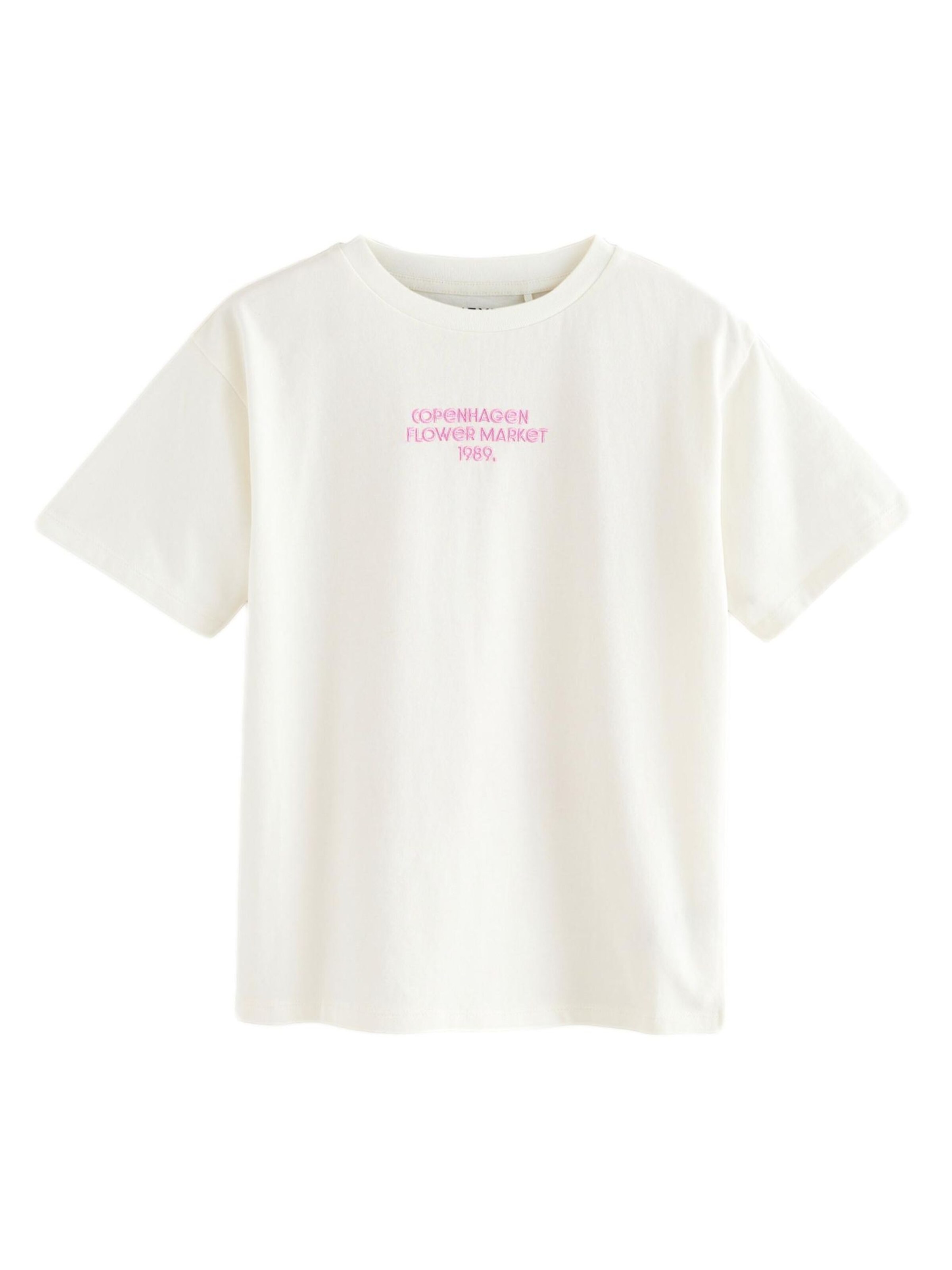 T-Shirt Next en blanc : devant