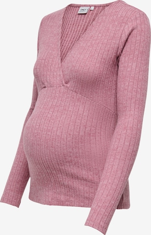 T-shirt 'OLMLola' Only Maternity en rose : devant