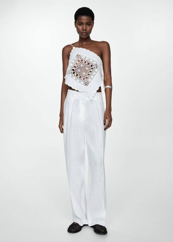 MANGO Wide leg Pants 'Chiara' in White