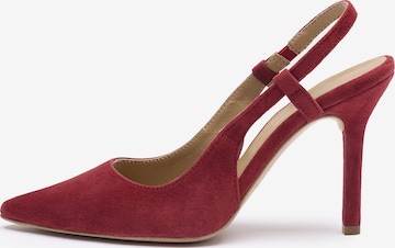RYŁKOCipele s potpeticom i otvorenom petom - crvena boja: prednji dio