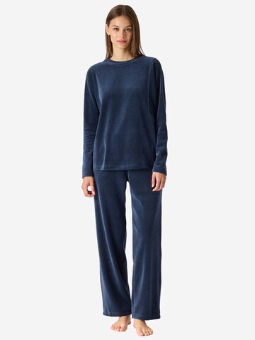 Pyjama ' Casual Velour ' SCHIESSER en bleu : devant
