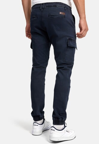INDICODE JEANS Tapered Cargo trousers 'August' in Blue