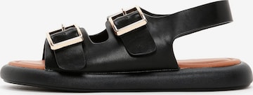 Derimod Sandaal in Zwart: voorkant